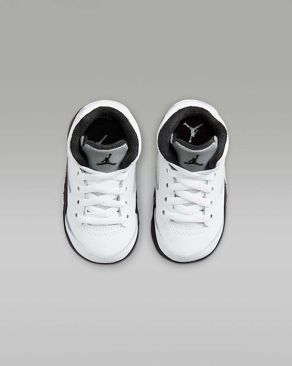 Jordan 5 Retro White and Black Infant Toddler Shoe. Nike